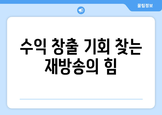 수익 창출 기회 찾는 재방송의 힘