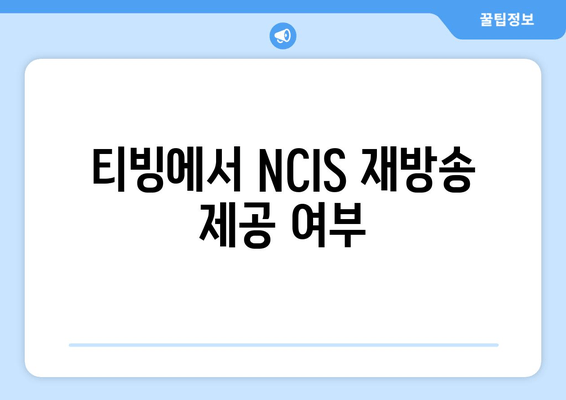 티빙에서 NCIS 재방송 제공 여부