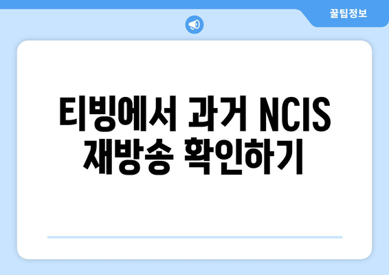 티빙에서 과거 NCIS 재방송 확인하기