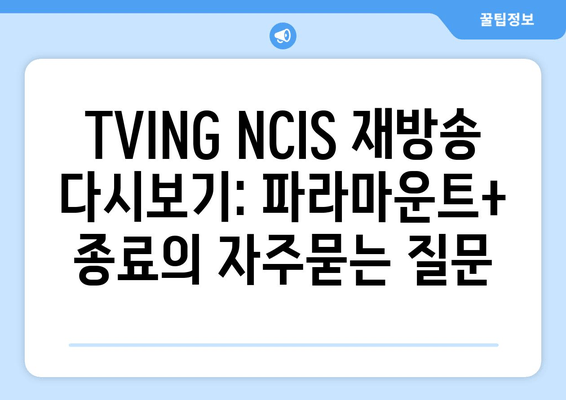 TVING NCIS 재방송 다시보기: 파라마운트+ 종료