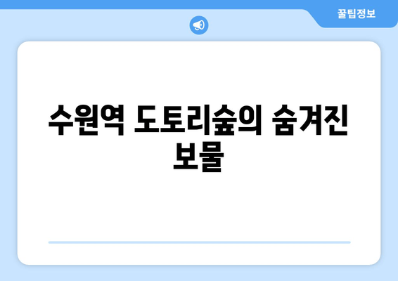 수원역 도토리숲의 숨겨진 보물