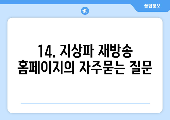 14. 지상파 재방송 홈페이지