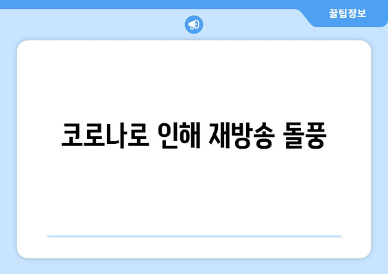 코로나로 인해 재방송 돌풍