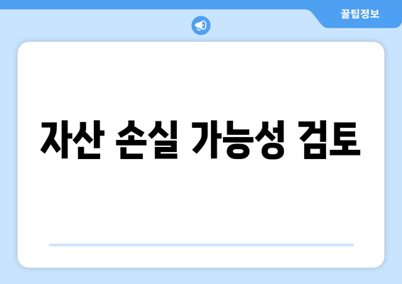 자산 손실 가능성 검토