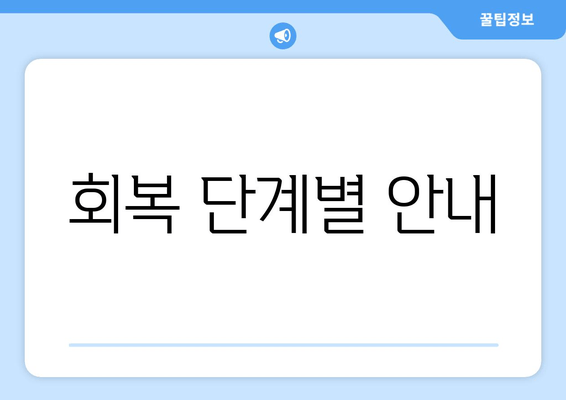 회복 단계별 안내