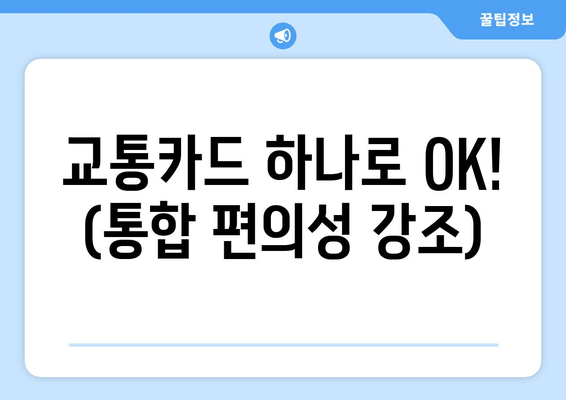 교통카드 하나로 OK! (통합 편의성 강조)