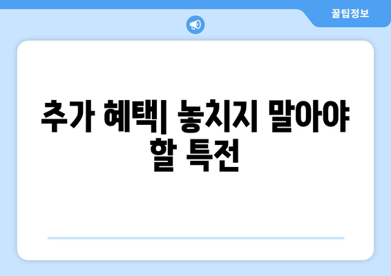 추가 혜택| 놓치지 말아야 할 특전