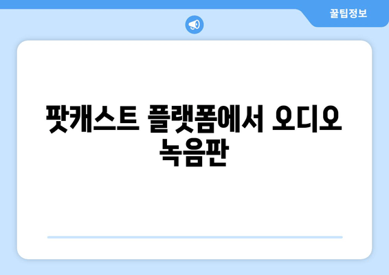 팟캐스트 플랫폼에서 오디오 녹음판