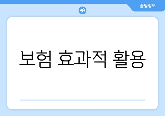 보험 효과적 활용