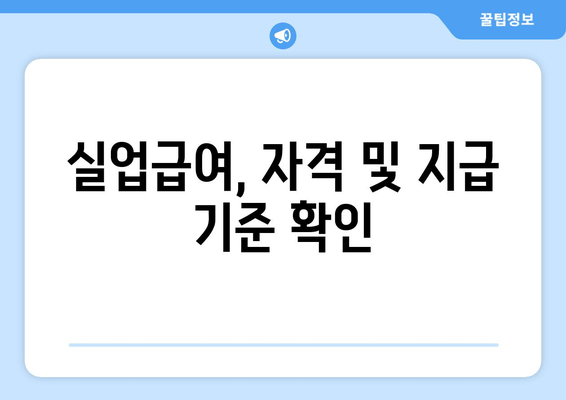 실업급여, 자격 및 지급 기준 확인