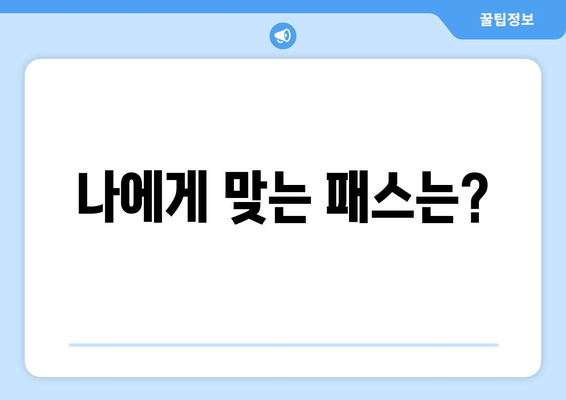 나에게 맞는 패스는?