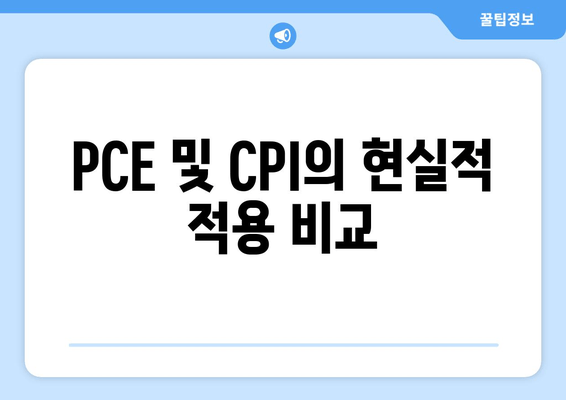 PCE 및 CPI의 현실적 적용 비교