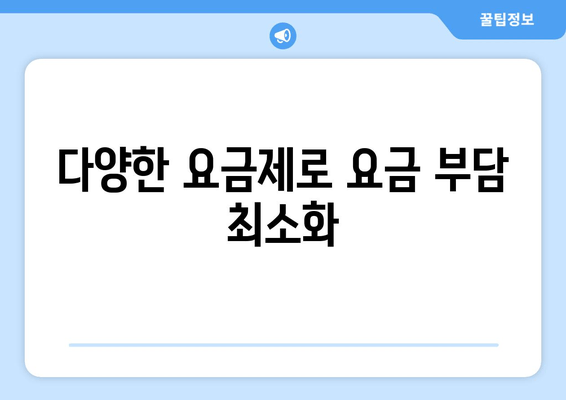 다양한 요금제로 요금 부담 최소화