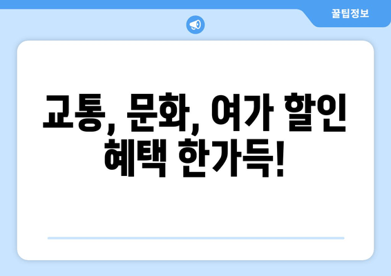 교통, 문화, 여가 할인 혜택 한가득!