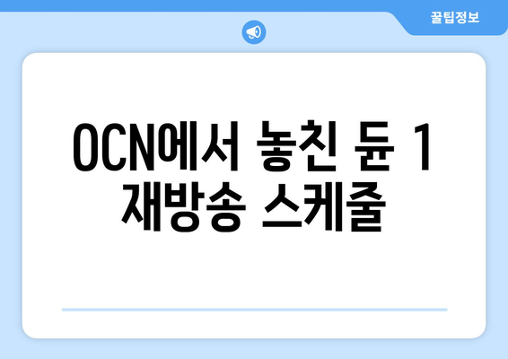 OCN에서 놓친 듄 1 재방송 스케줄