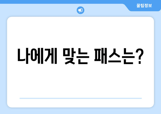 나에게 맞는 패스는?