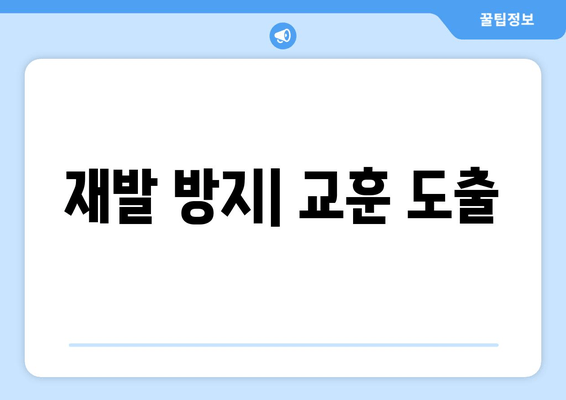 재발 방지| 교훈 도출