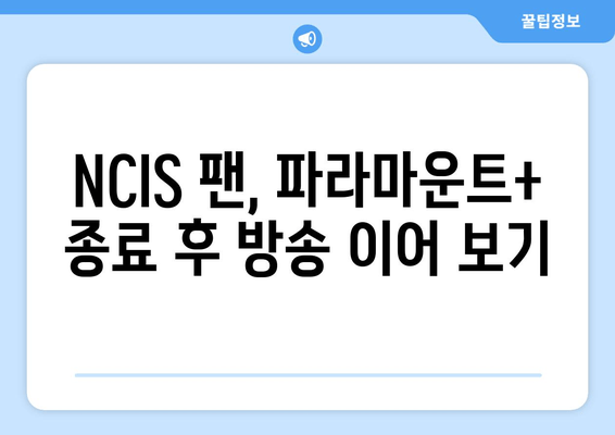 NCIS 팬, 파라마운트+ 종료 후 방송 이어 보기