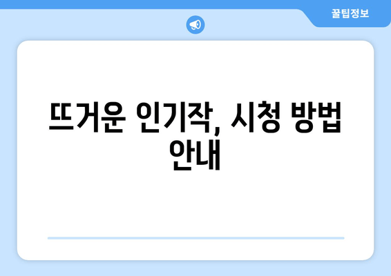 뜨거운 인기작, 시청 방법 안내