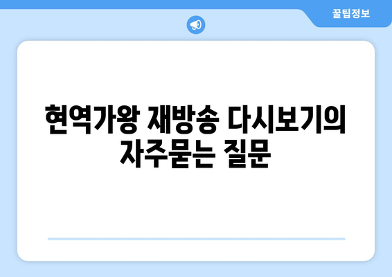 현역가왕 재방송 다시보기