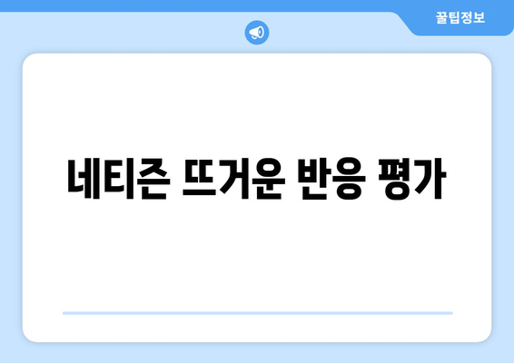 네티즌 뜨거운 반응 평가