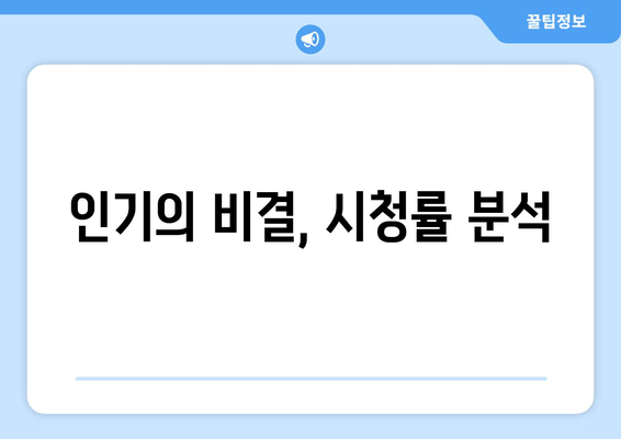 인기의 비결, 시청률 분석