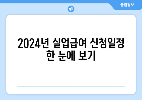 2024년 실업급여 신청일정 한 눈에 보기