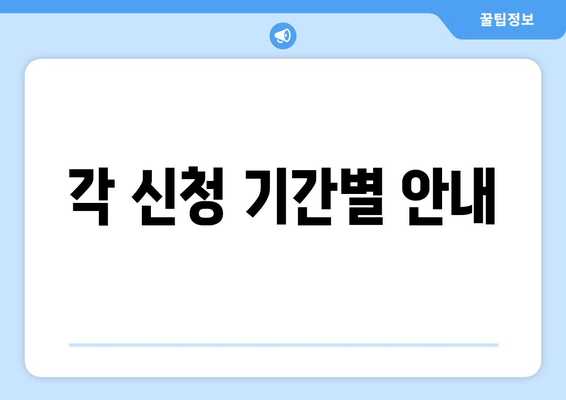 각 신청 기간별 안내