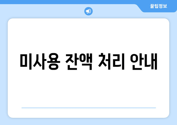 미사용 잔액 처리 안내