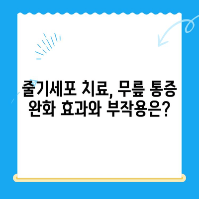무릎 통증 악화, 줄기세포 주사로 막을 수 있을까요? | 무릎 통증, 줄기세포 치료, 효능, 부작용