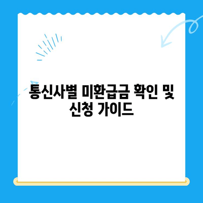 통신비 미환급금, 놓치지 마세요! 💰 내 돈 찾는 간편 가이드 | 통신비, 미환급금 확인, 환급 신청