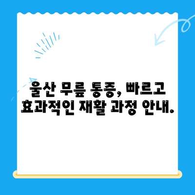 울산 무릎 통증 극복, 재활 과정 안내 | 무릎 통증 치료, 재활 운동, 울산 병원
