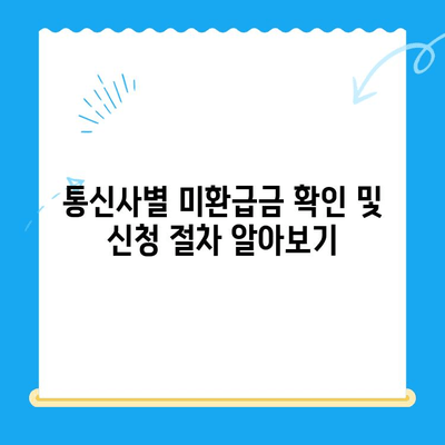 통신비 미환급금 찾는 방법| 간단하게 확인하고 돌려받자! | 통신사, 환불, 절차, 확인