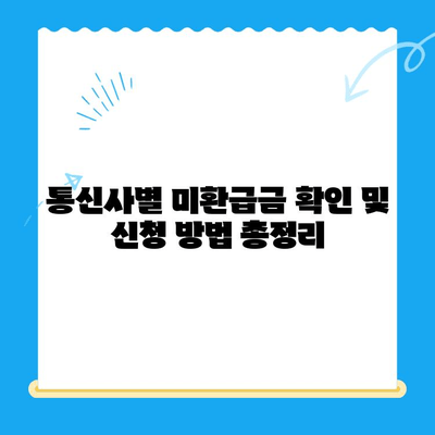 통신비 미환급금, 내 돈 돌려받자! | 확인 방법 & 간편 신청 가이드