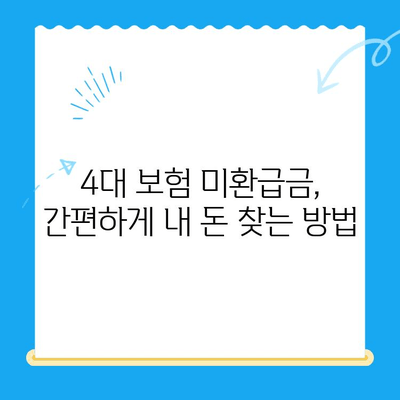 4대 보험 미환급금, 내 돈 찾기! 간편 조회 및 신청 방법 | 미환급금 조회, 4대 보험, 환급 신청
