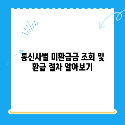 통신사 미환급금, 내 돈 돌려받자! 간편 조회 & 환급 가이드 | 통신 미환급금, 환급 방법, 조회 방법, 휴대폰