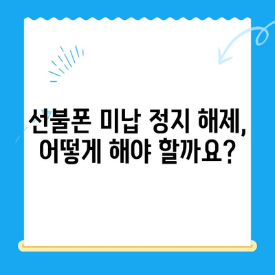 선불폰 미납 정지 후 핸드폰 개통하는 방법| 단계별 가이드 | 선불폰, 미납, 해지, 재개통