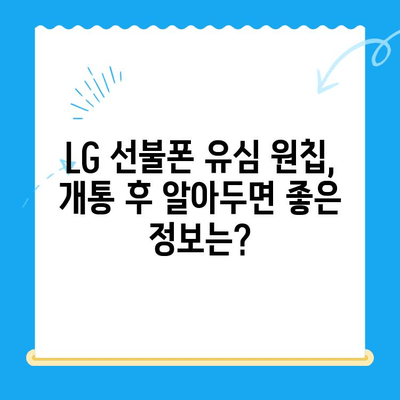 LG선불폰 유심 원칩 개통 완벽 가이드| 모든 기기 지원 | LG 유심, 원칩 개통, 선불폰, 개통 방법, 기기 호환