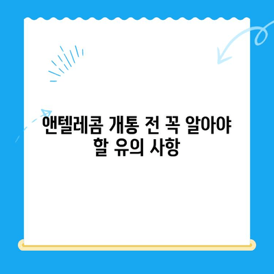 의정부 앤텔레콤 개통, 이제 쉽고 빠르게! 완벽 가이드 | 개통 방법, 요금제 비교, 유의 사항