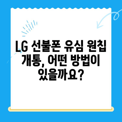 LG 선불폰 유심 원칩 개통 완벽 가이드 | 모든 유형, 단계별 설명, 주의사항