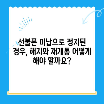 선불폰 미납 정지 후 핸드폰 개통, 재개통까지 완벽 가이드 | 선불폰, 미납, 정지, 해지, 개통, 재개통