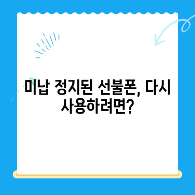 선불폰 미납 정지 후 핸드폰 개통, 재개통까지 완벽 가이드 | 선불폰, 미납, 정지, 해지, 개통, 재개통
