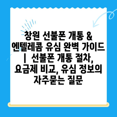 창원 선불폰 개통 & 엔텔레콤 유심 완벽 가이드 |  선불폰 개통 절차, 요금제 비교, 유심 정보