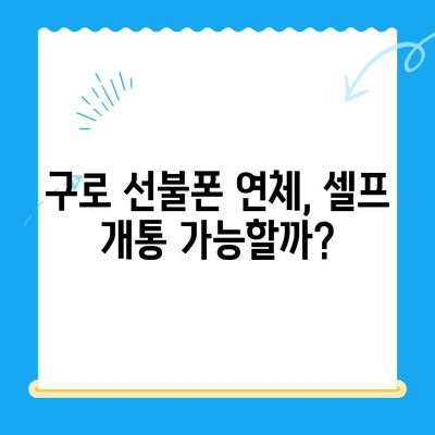 구로 선불폰 연체, 셀프 개통 가능할까요? | 연체 해결, 즉시 개통 방법, 유의 사항