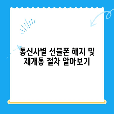 선불폰 미납 정지 해제 후 바로 개통 가능할까요? | 선불폰 해지, 재개통, 유심 변경, 통신사별 안내