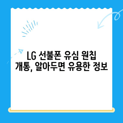 LG 선불폰 유심 원칩 개통, 이렇게 하면 끝! | 간편 가이드, 단계별 설명, 유심 정보