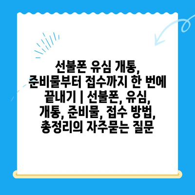 선불폰 유심 개통, 준비물부터 접수까지 한 번에 끝내기 | 선불폰, 유심, 개통, 준비물, 접수 방법, 총정리