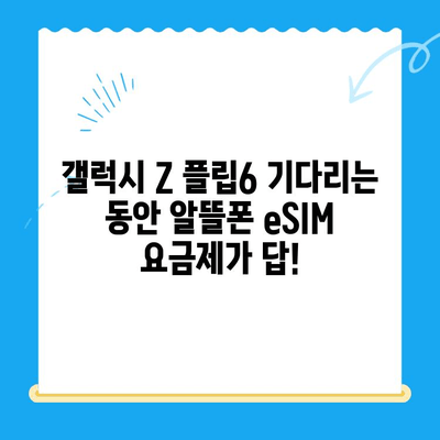 갤럭시 Z 플립6 기다리는 동안? 알뜰폰 eSIM 요금제 추천 혜택 비교 | 5G, 데이터 무제한, 가성비