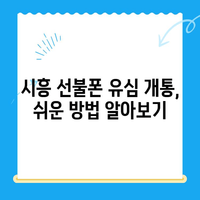 시흥 선불폰 개통| 유심으로 편리하게 통신 시작하기 | 시흥 선불폰, 유심 개통, 저렴한 통신