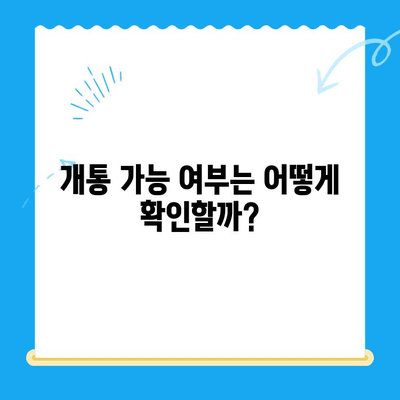 분당선 불량폰, 편의점 유심으로 개통 가능할까요? | 개통 가능 여부, 유심 종류, 주의사항
